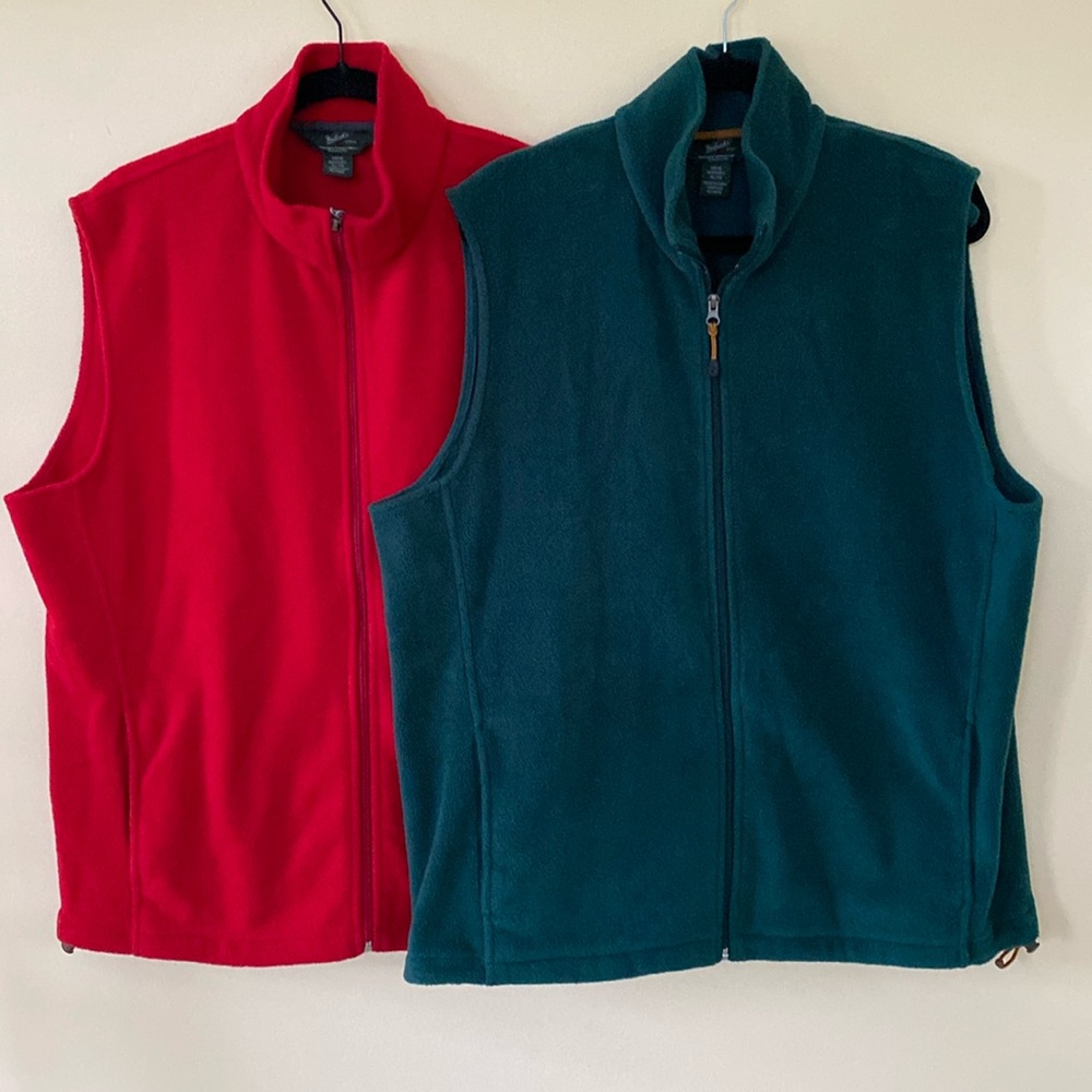 Two Men’s Woolrich Fleece Vests
